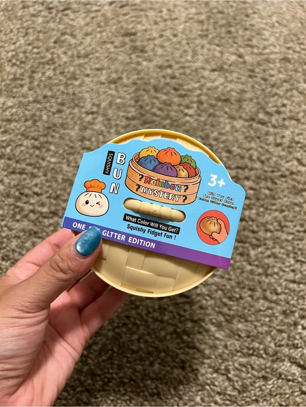 🧡 Orange Glitter Squishy Bun